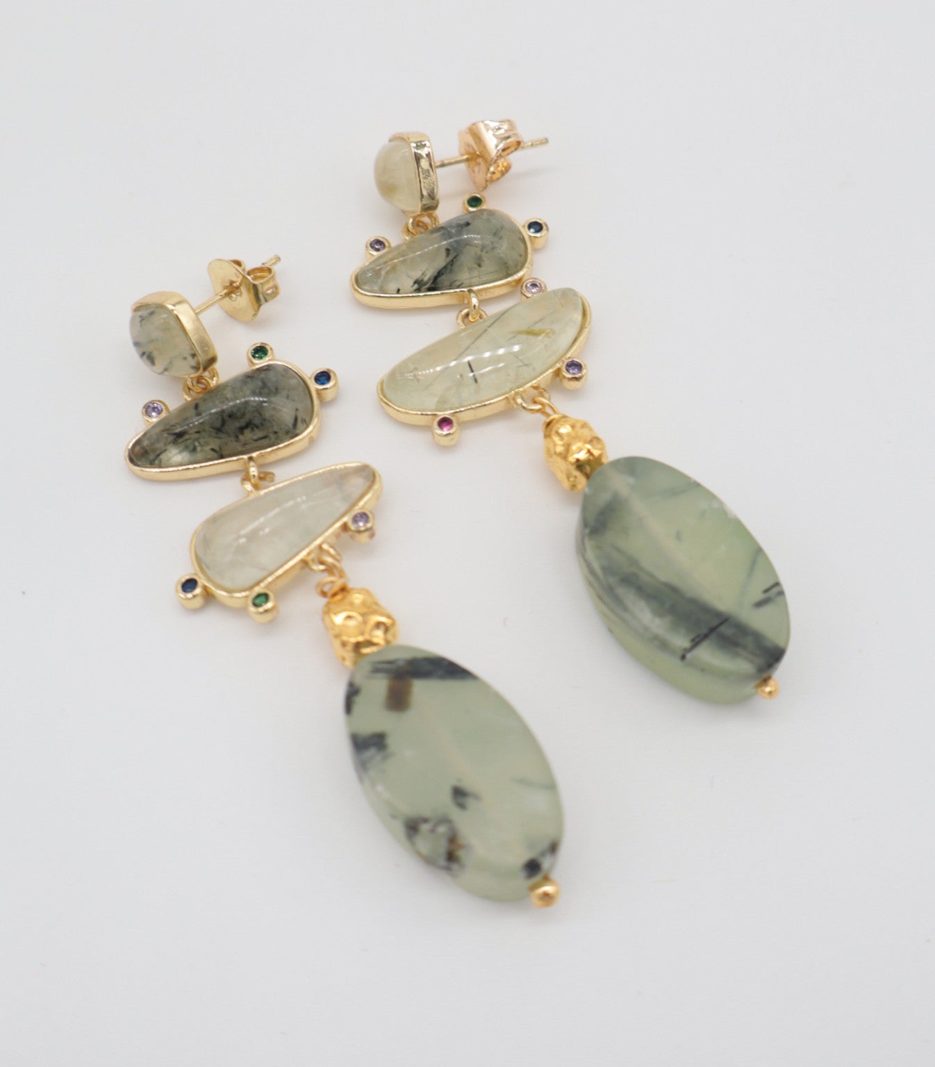Orecchini Lunghi in Prehnite Naturale | Eterea Natural Stone