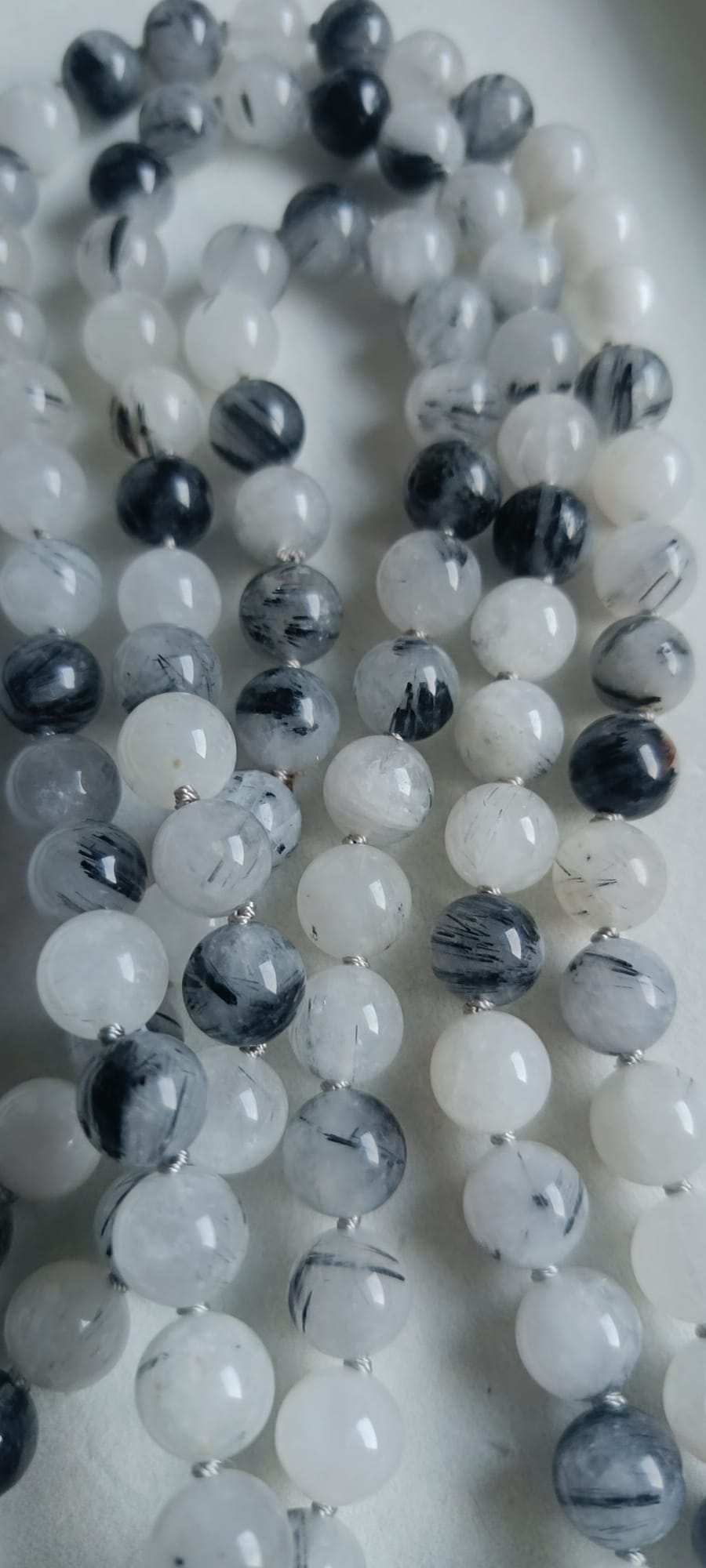 Collana lunga in Quarzo Tormalinato 120 cm