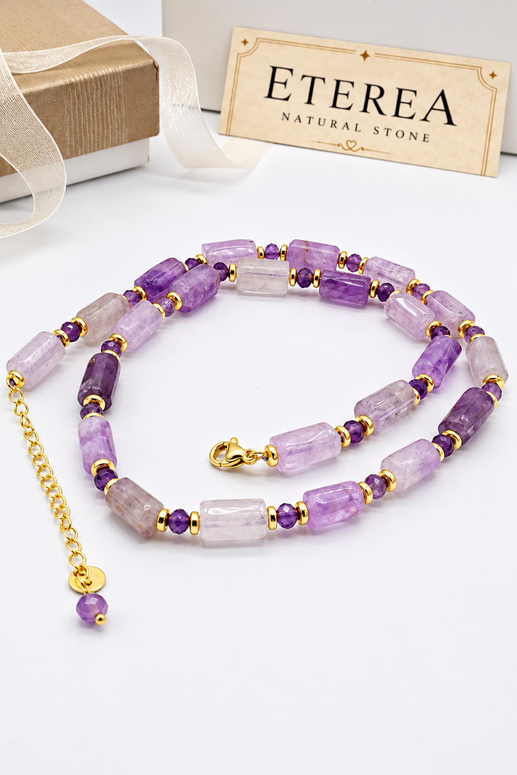 Collana girocollo Serena in Ametista Lavanda naturale 45 cm – Eterea Natural Stone