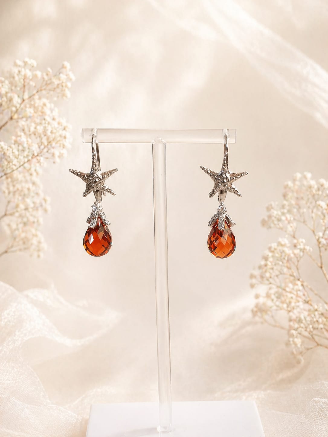 Orecchini pendenti in Argento 925 con cristalli CZ sfaccettati