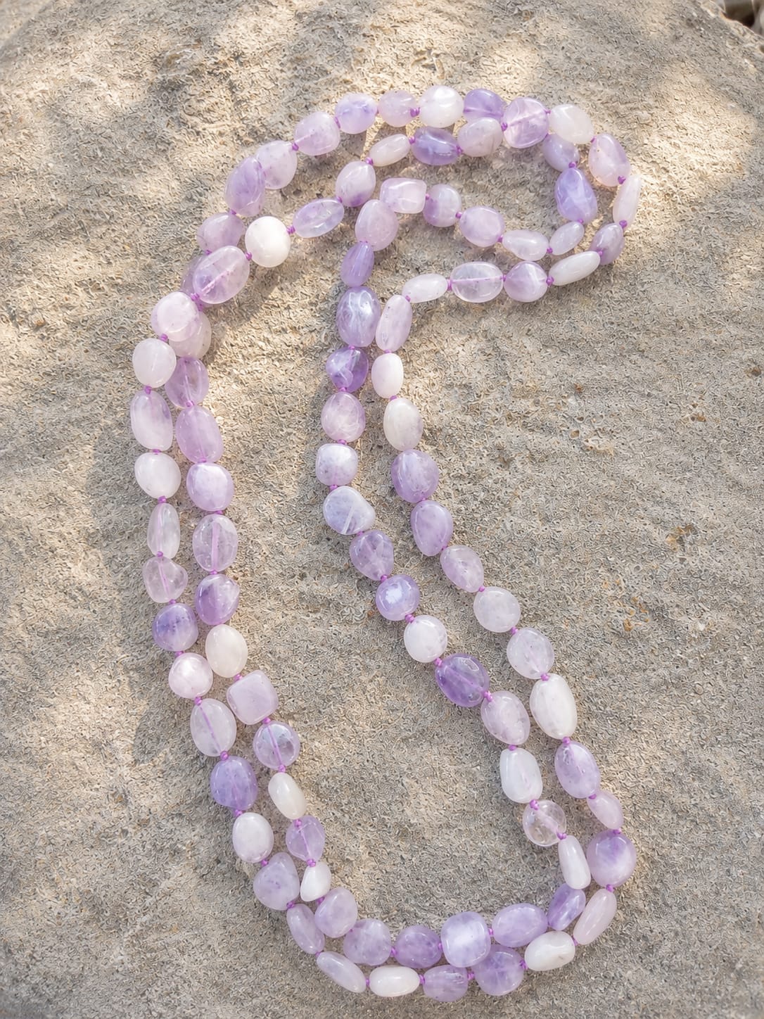 Collana Lunga Ametista Lavanda Naturale 120 cm