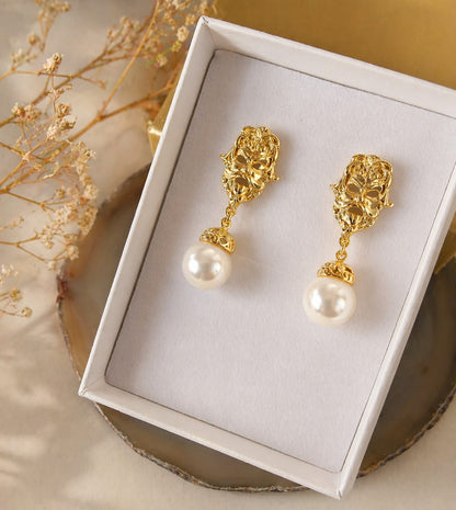 Pendientes de plata 925 bañados en oro con perlas naturales – Elegancia atemporal