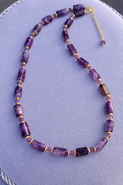 Collana Girocollo in Ametista Sfaccettata