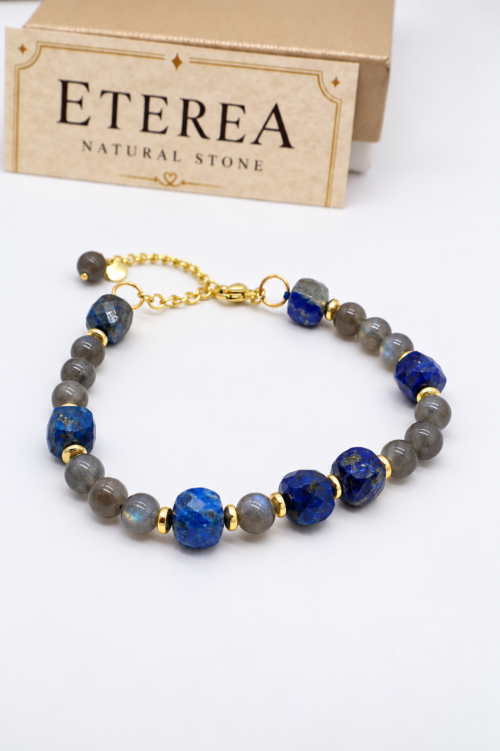 Bracciale in Labradorite Naturale e Lapislazzuli – Eterea Natural Stone