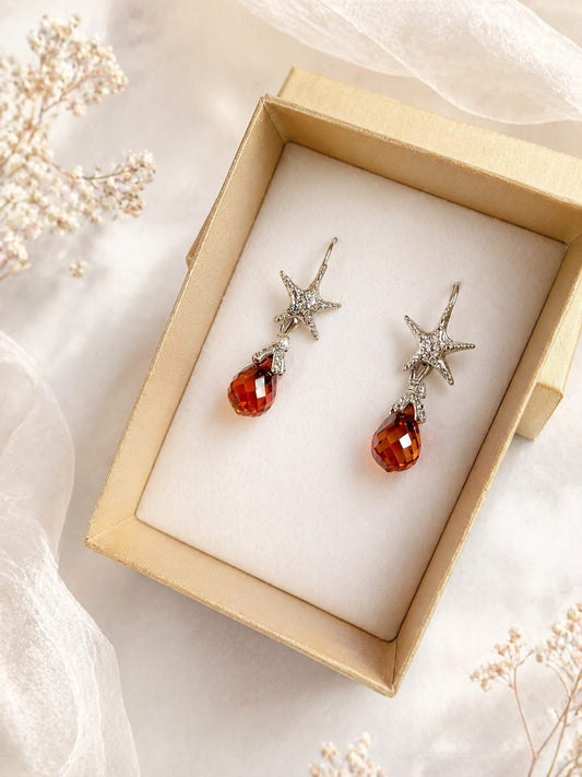 Orecchini pendenti in Argento 925 con cristalli CZ sfaccettati