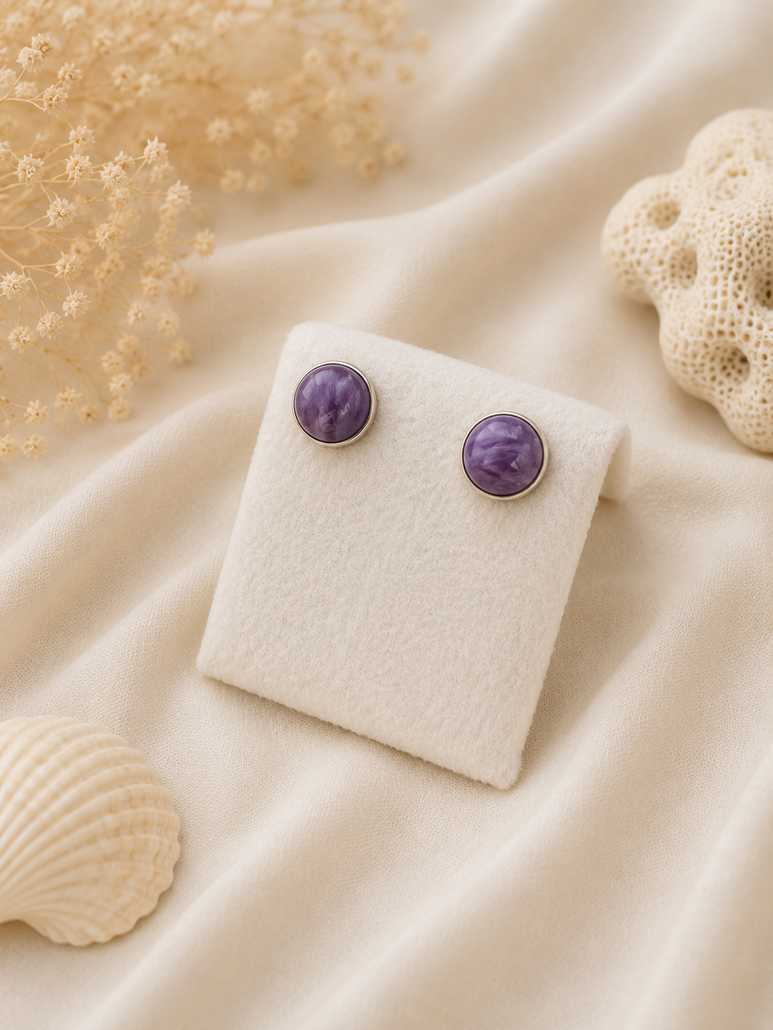 Orecchini Biricchini in Charoite – Argento 925