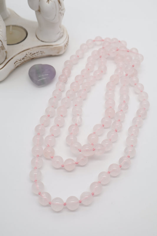 ollana Lunga in Quarzo Rosa Naturale 120 cm